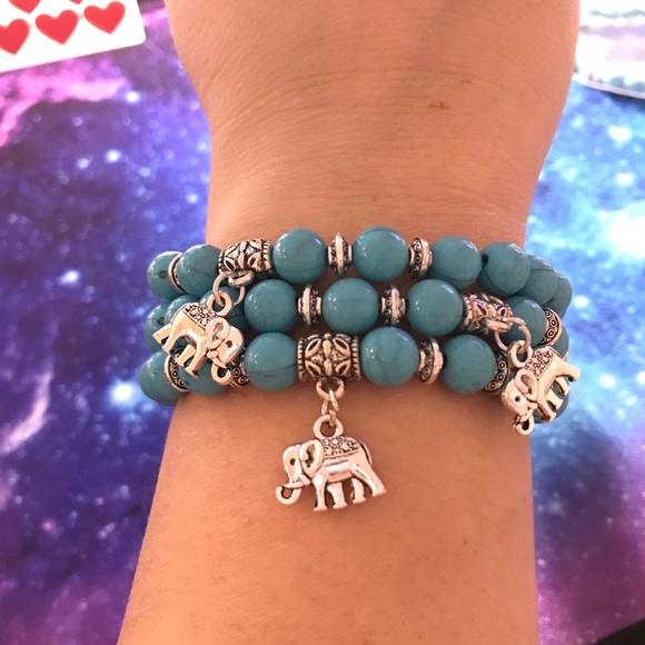 NEW!💙💎🐘ELEPHANT BRACELET!🐘💎💙TURQUOISE COLOR! - Picture 5 of 8